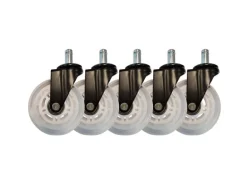 LC-Power Gaming Stuhlrollen 5er Set Weiss