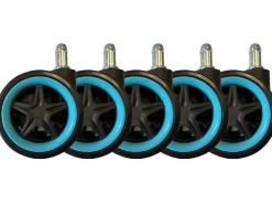 LC-Power Rollen LC-CASTERS-DRIFT 5er Set Hellblau