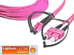 Lightwin LWL-Patchkabel Multimode LC – SC, OM4, Duplex, 2 m