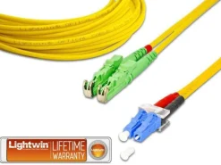 Lightwin LWL-Patchkabel Singlemode E2000/APC – LC, OS2, Duplex, 2 m
