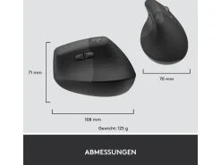 Logitech Ergonomische Maus Lift for Business Graphite