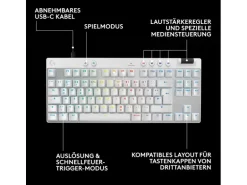 Logitech Gaming-Tastatur Pro X TKL Rapid Weiss