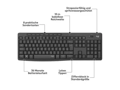 Logitech MK295 SilentTouch Wifi QWERTZ (CH) Schwarz/Graphit