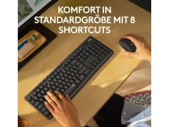 Logitech MK295 SilentTouch Wifi QWERTZ (CH) Schwarz/Graphit