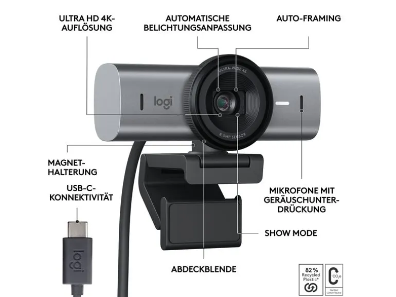 Logitech Webcam MX Brio 4K Graphite