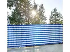 Lumaland Balkonsichtschutz 90 x 500 cm Blau/Weiss