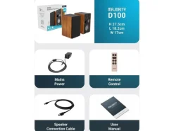 Majority D100 Aktiv Holzgehäuse 100 W Bluetooth 5.3