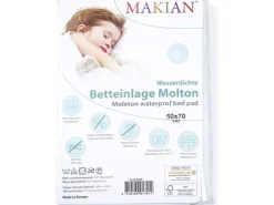 MAKIAN Matratzenschutz Molton, 1-er Pack 50 x 70 cm, Weiss