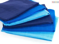 MAKIAN Mulltuch 6-er Set 80 x 80 cm Blau uni