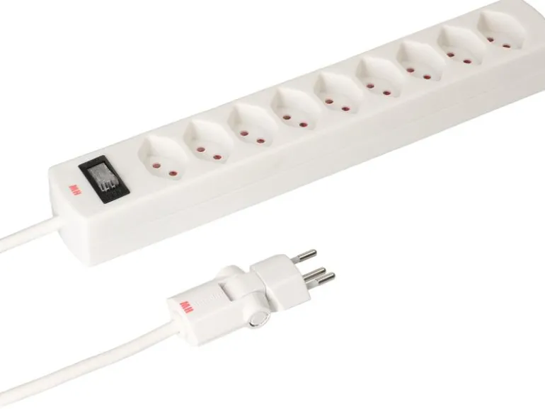 Max Hauri Kabelbox mit Steckerleiste 9x T13 Weiss