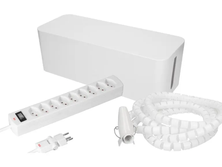 Max Hauri Kabelbox mit Steckerleiste 9x T13 Weiss