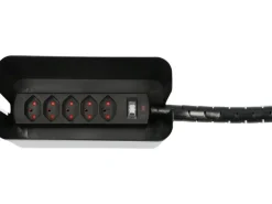 Max Hauri Kabelbox mit Steckerleiste 5x T13 Schwarz