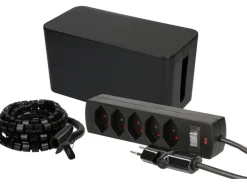 Max Hauri Kabelbox mit Steckerleiste 5x T13 Schwarz