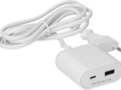 Max Hauri USB A+C-Verlängerung mit Zuleitung 1.5 m Weiss