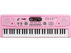MAX Keyboard KD61P Kinderklavier Pink 61 Tasten LED-Display