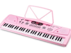 MAX Keyboard KD61P Kinderklavier Pink 61 Tasten LED-Display
