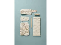 Membantu Babyhängematte Set Premium mit Ständer Weiss/Natur