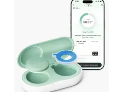 momcozy Smartes Babythermometer für die Achselhöhle, Grün, Weiss