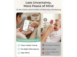 momcozy Smartes Babythermometer für die Achselhöhle, Grün, Weiss