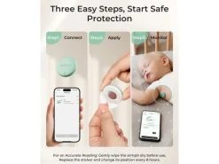momcozy Smartes Babythermometer für die Achselhöhle, Grün, Weiss