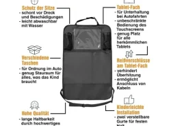 MyHappyRide Rückenlehnenschutz Trittmatte Autositz Schoner