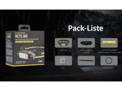Nitecore Stirnlampe HC75UHE 3000 lm Schwarz/Gelb