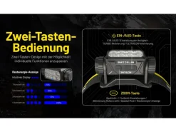 Nitecore Stirnlampe HC75UHE 3000 lm Schwarz/Gelb