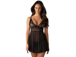 Obsessive Idillia Babydoll und Tanga Schwarz