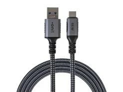 onit USB 3.1-Kabel 66 W, USB-A - USB-C, 0.5 m, Schwarz/Grau