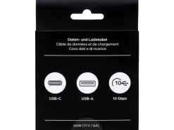 onit USB 3.1-Kabel 66 W, USB-A - USB-C, 1 m, Schwarz/Grau
