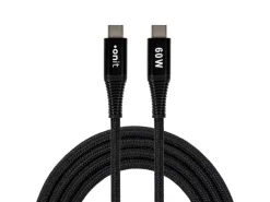 onit USB 3.0-Kabel 60 W, USB-C - USB-C, 0.3 m, Schwarz