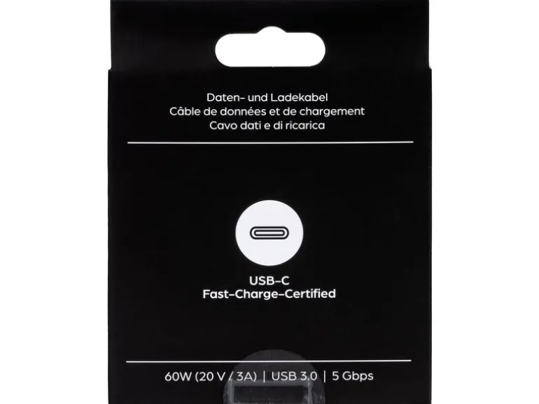 onit USB 3.0-Kabel 60 W, USB-C - USB-C, 0.3 m, Schwarz