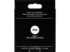 onit USB 3.0-Kabel 60 W, USB-C - USB-C, 0.5 m, Schwarz