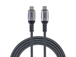 onit USB 3.1-Kabel 100 W, USB-C - USB-C, 1 m, Schwarz/Grau