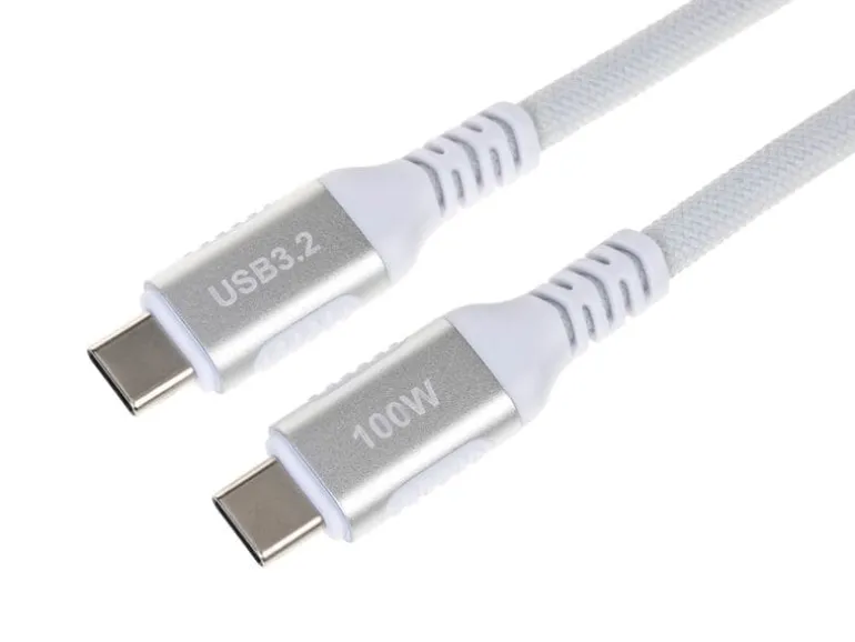 onit USB 3.1-Kabel 100 W, USB-C - USB-C, 2 m, Weiss