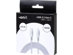 onit USB 3.1-Kabel 100 W, USB-C - USB-C, 0.5 m, Weiss