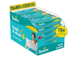 Pampers Feuchttücher Fresh Clean Aloe 15 x 80 Stk.