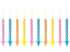 Partydeco PartyDeco Geburtstagskerzen Mix, 10er-Set 10 Stück