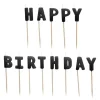 Partydeco PartyDeco Geburtstagskerzen Happy Birthday Schwarz 13 Stück