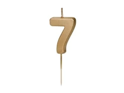 Partydeco PartyDeco Geburtstagskerze Ziffer 7 Gold 1 Stück