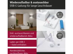 Paulmann Akkuwandleuchte Nyora IP44, Weiss