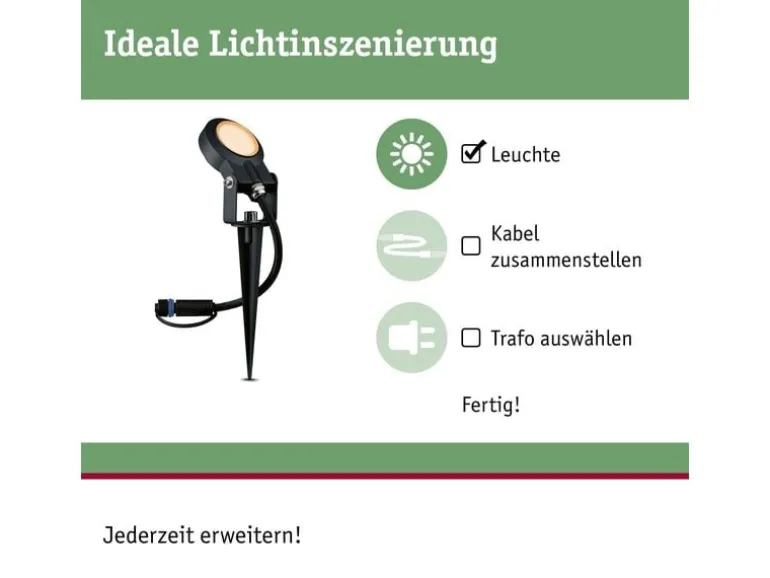 Paulmann Gartenspot Plug & Shine, Sting, 6.3W, 2200K, Schwarz