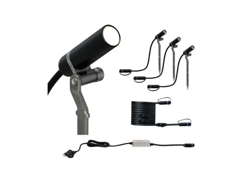 Paulmann Gartenspot Plug & Shine Plantini 45° 3000 K, Starterset