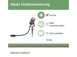 Paulmann Gartenspot Plug & Shine Radon IP65, 3000 K, 11 W, Grau