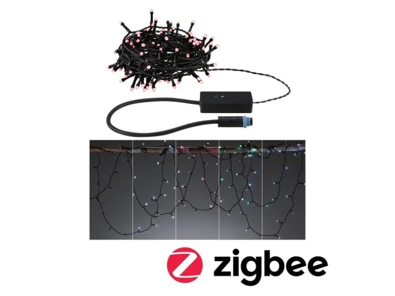 Paulmann LED Lichterkette Plug & Shine Yuna 12.4 m, RGB, Schwarz