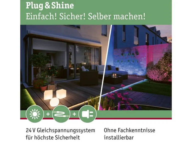 Paulmann LED Stripe Plug & Shine Smooth 3000 K, 26 W, Weiss