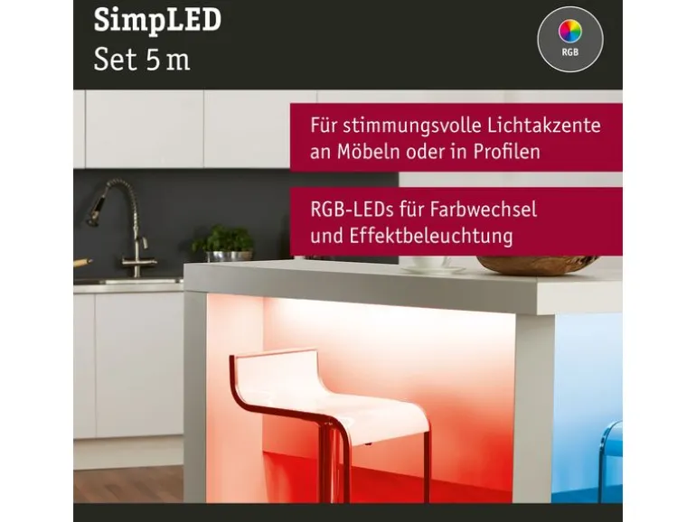Paulmann LED-Stripe SimpLED RGB, 5 m Rolle