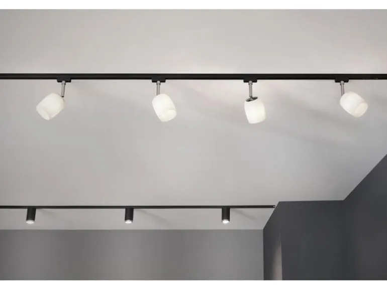 Paulmann Schienenspot URail Tube, 1 x GU10, 10 W, Schwarz/ Chrom