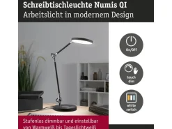 Paulmann Schreibtischleuchte Numis 11W mit Qi-Ladefläche