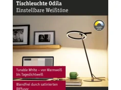 Paulmann Schreibtischleuchte Schreibtischleuchte Odila, Schwarz matt